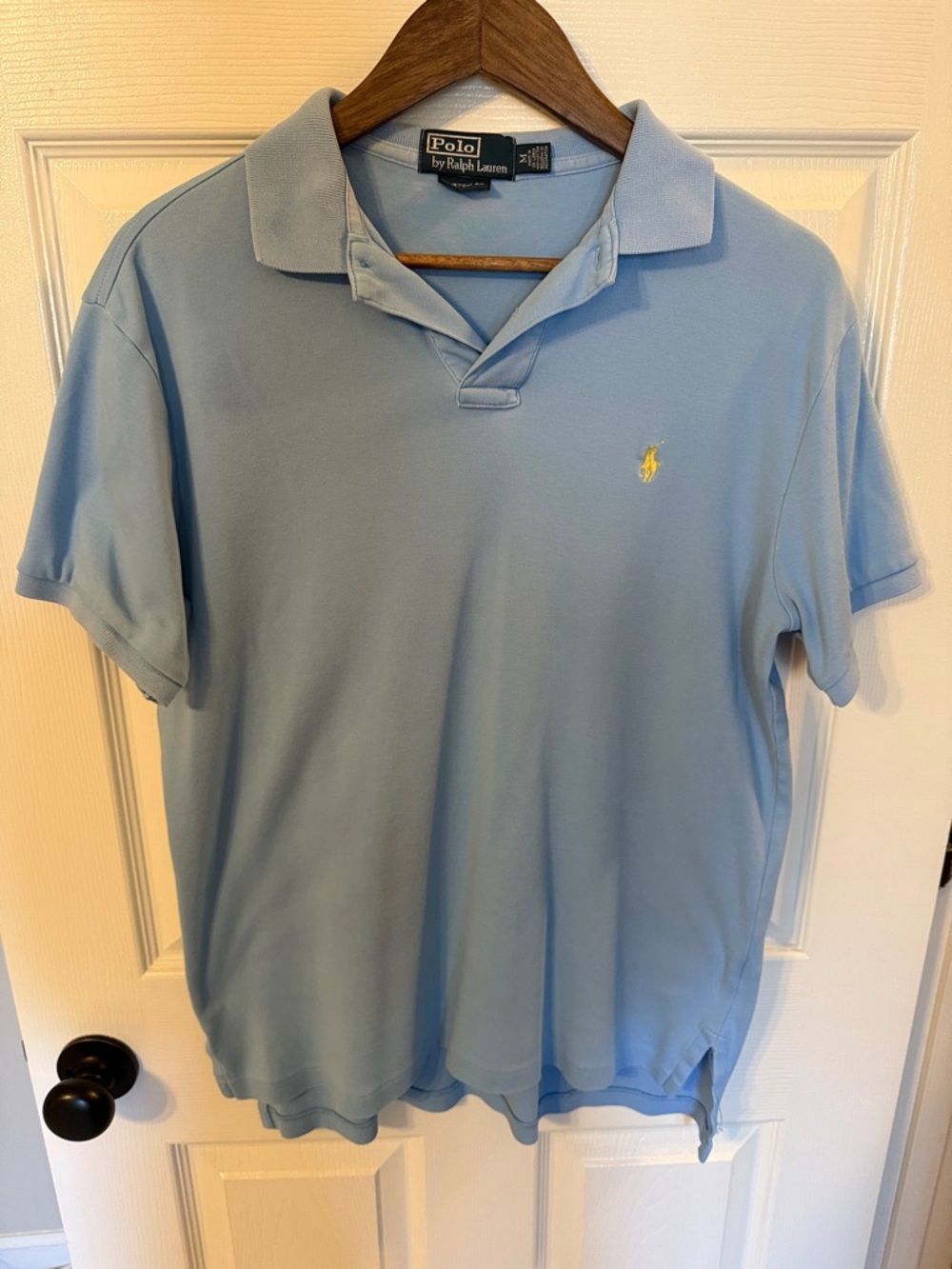 Polo by Ralph Lauren Sky Blue Short-Sleeve Polo with Yellow Pony Medium